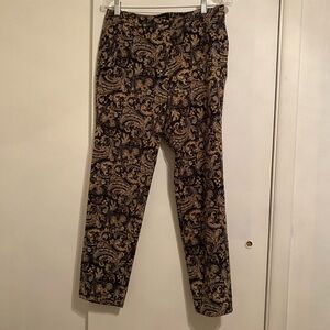 Talbots Women’s (6) Black and Brown Paisley Chic Straight Leg Crop Stretch Pants